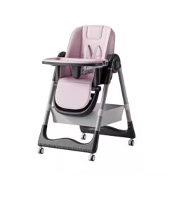 Elegant Pink Baby High Chair – Multifunctional, Adjustable & Storage-Friendly